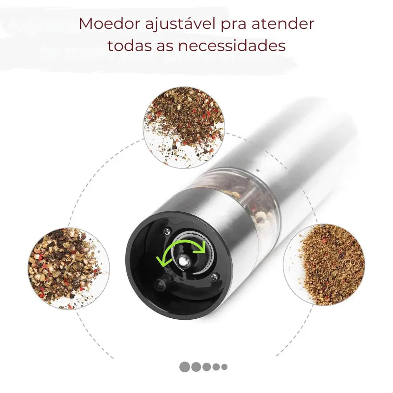 Moedor Elétrico de Sal e Pimenta Inox