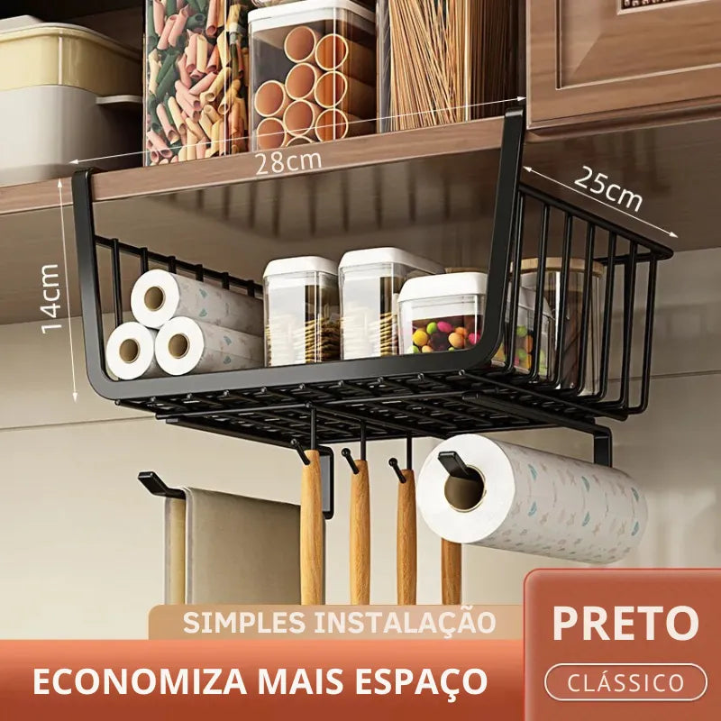 Cesta Organizadora com Ganchos