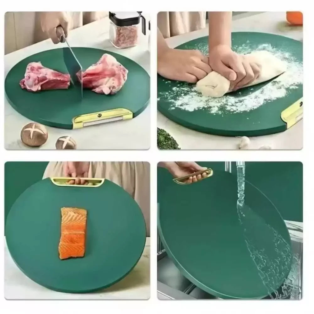 Kit Tábua de Corte Antiderrapante + Espremedor de Alho Inox