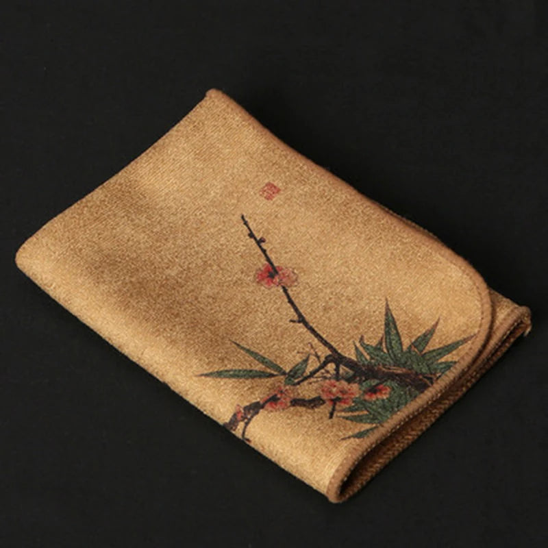 Toalha Oriental Pintada 30x30cm | Microfibra Superabsorvente e Decorativa