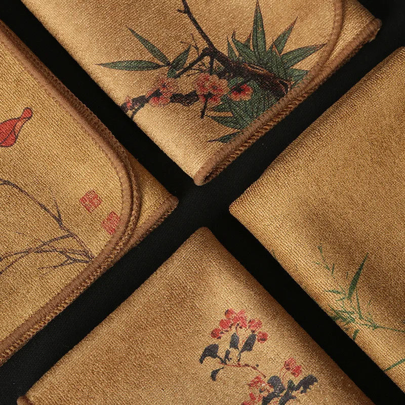 Toalha Oriental Pintada 30x30cm | Microfibra Superabsorvente e Decorativa