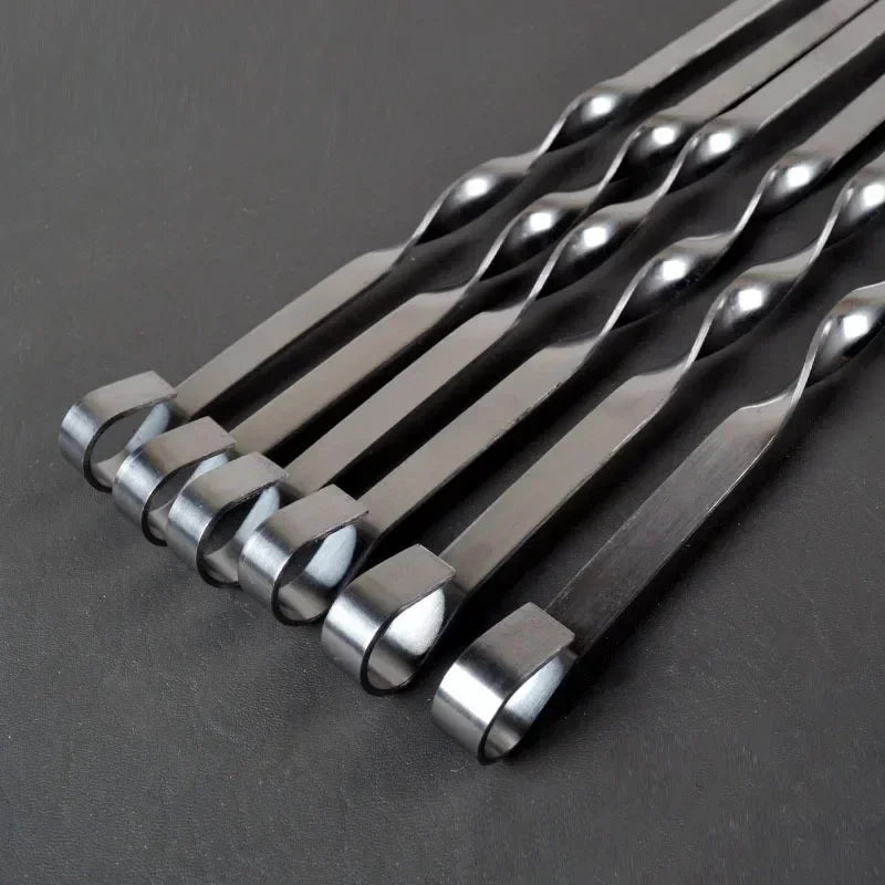 Kit Espetos para Churrasco Inox com Cabo de Madeira