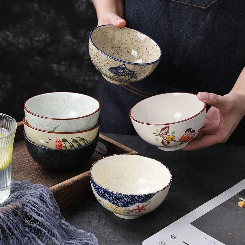 Tigela Japonesa em Cerâmica Estilo Retrô