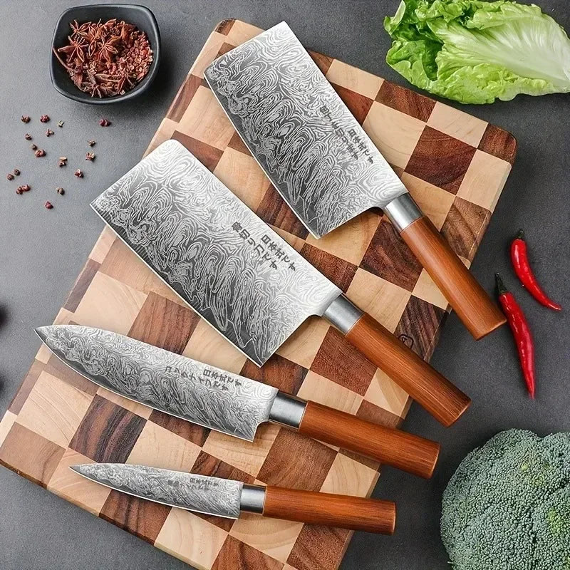 Kit 4 Facas Japonesas Profissionais em Aço Inox