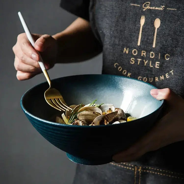 Tigela Japonesa de Cerâmica Ramen Estilo Retrô