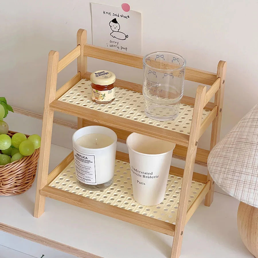 Organizador Multifuncional de Bambu com 2 Camadas