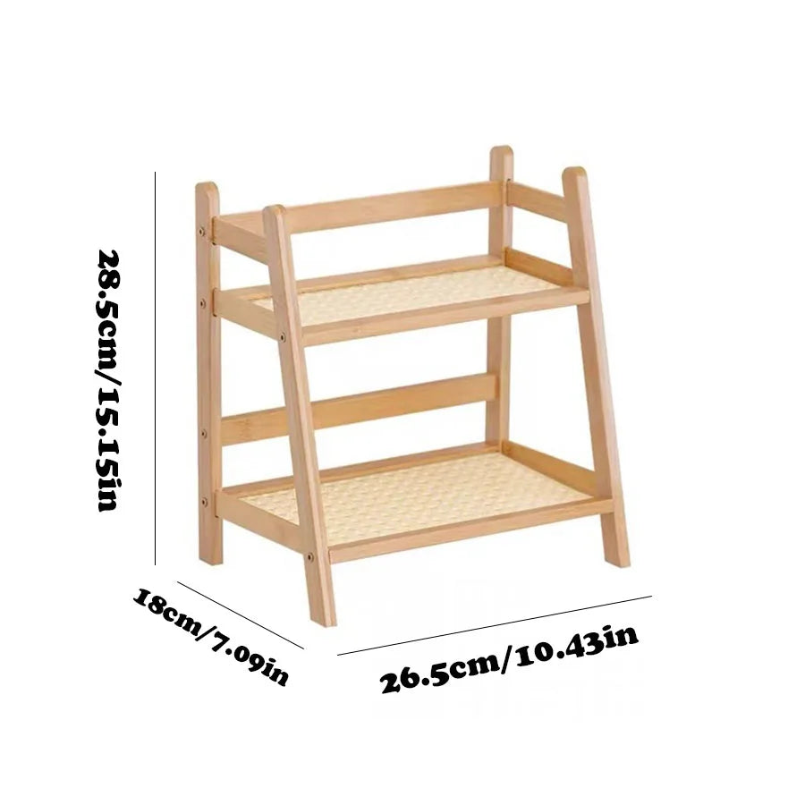 Organizador Multifuncional de Bambu com 2 Camadas