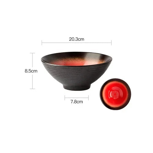 Tigela Japonesa de Cerâmica Ramen Estilo Retrô
