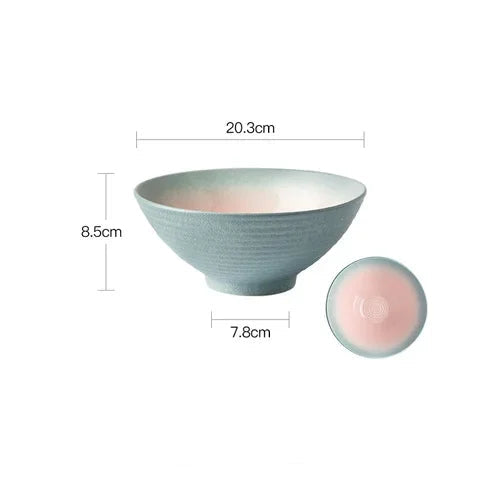 Tigela Japonesa de Cerâmica Ramen Estilo Retrô