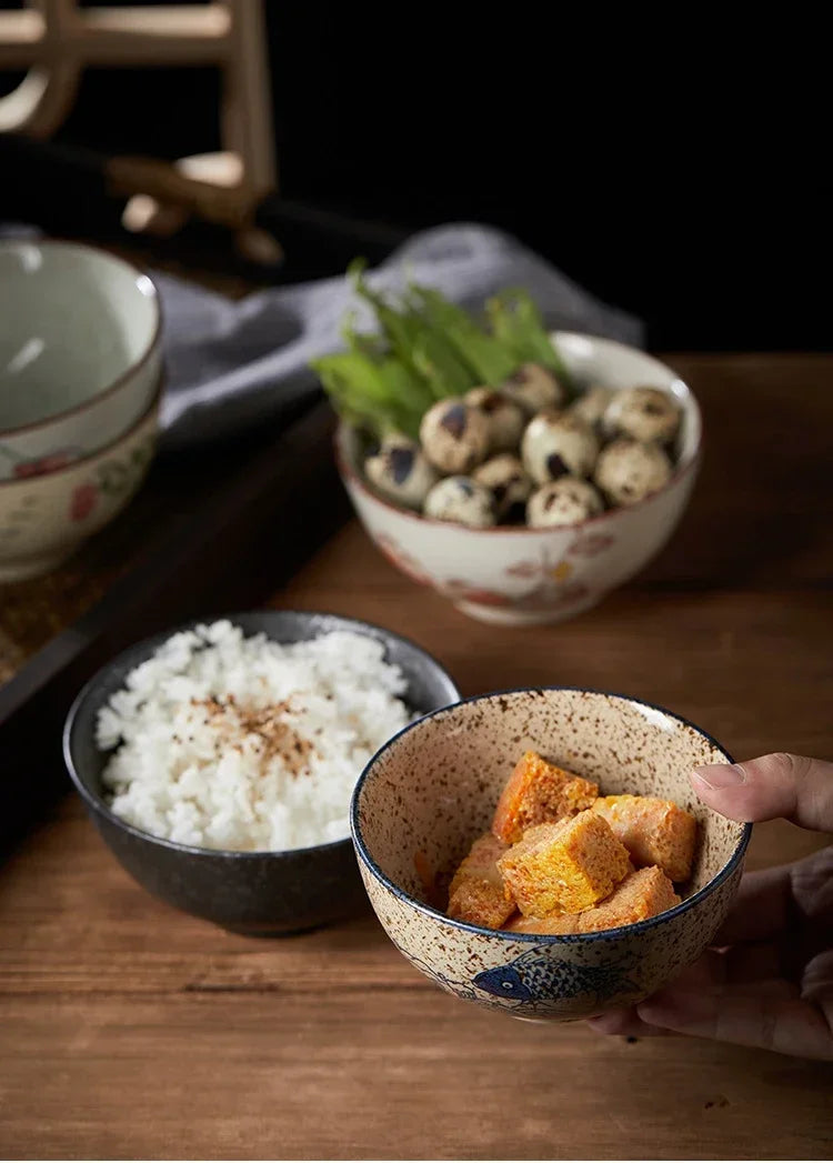 Tigela Japonesa em Cerâmica Estilo Retrô