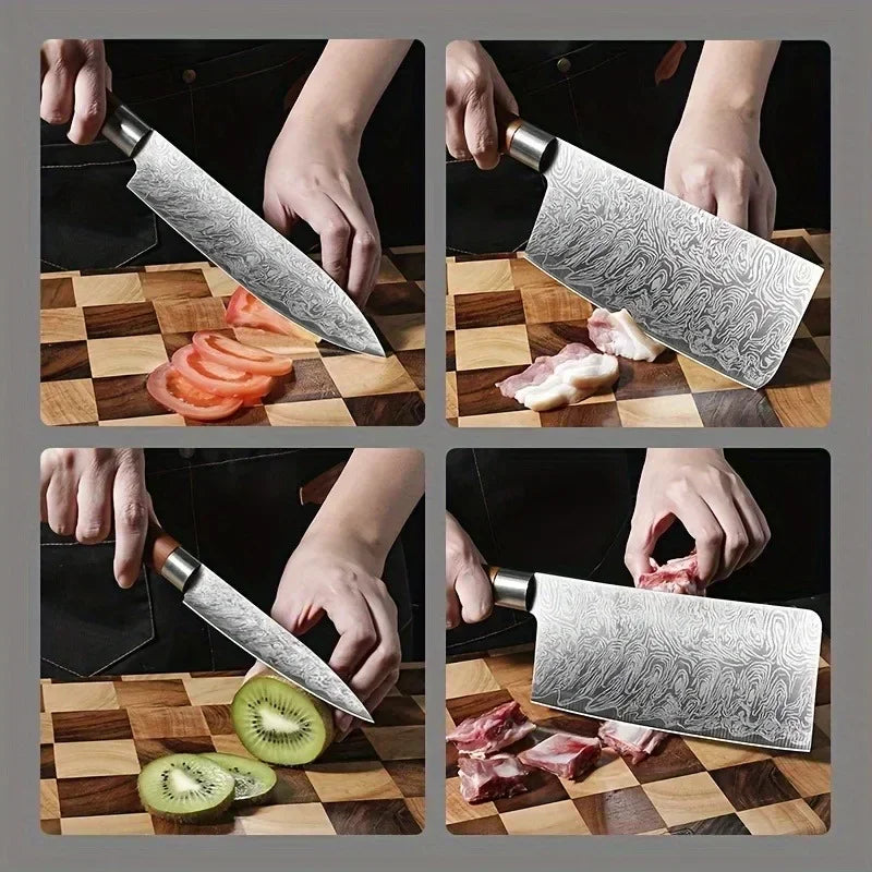 Kit 4 Facas Japonesas Profissionais em Aço Inox