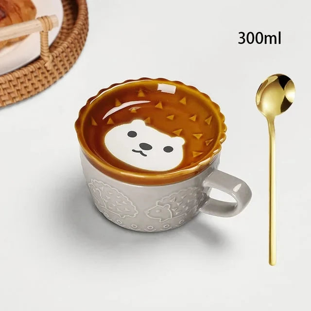 Caneca Gatinho com Tampa Criativa