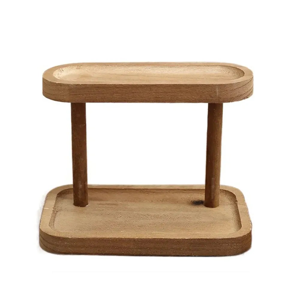 Organizador de Madeira de 2 Camadas para Mesa