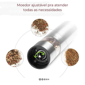 Moedor Elétrico de Sal e Pimenta Inox
