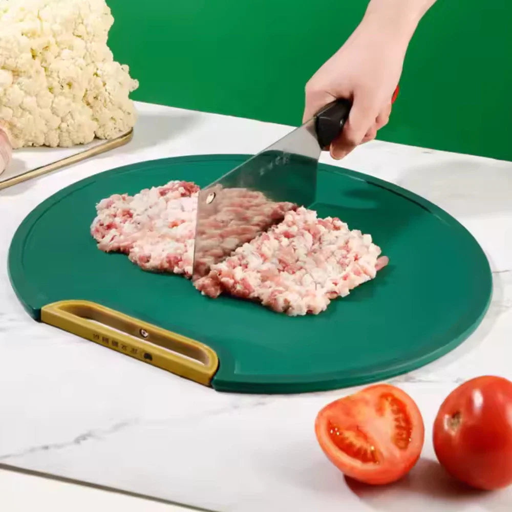 Kit Tábua de Corte Antiderrapante + Espremedor de Alho Inox