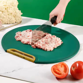 Kit Tábua de Corte Antiderrapante + Espremedor de Alho Inox
