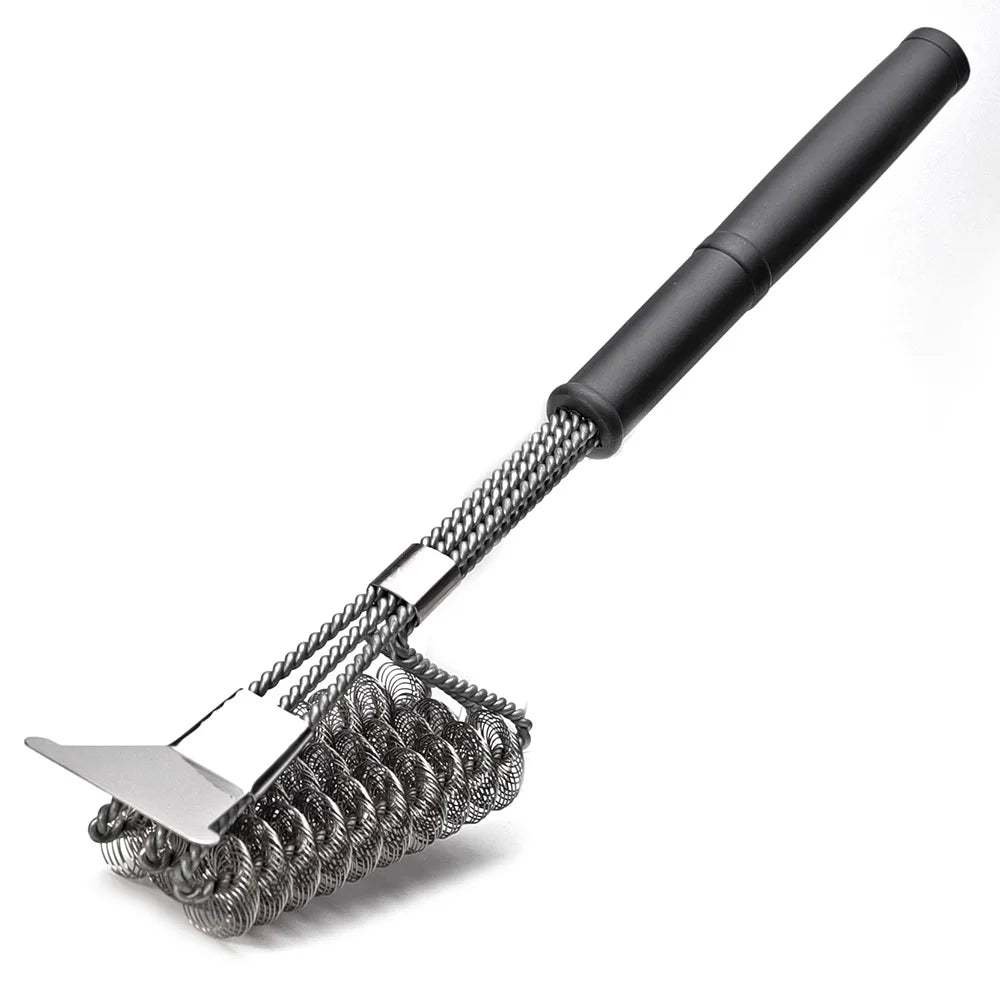 Escova de Churrasqueira Bristle Free Inoxidável – Limpeza Segura e Eficiente