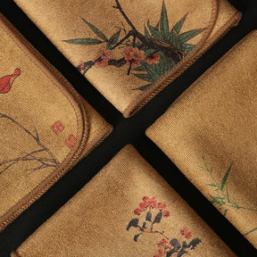 Toalha Oriental Pintada 30x30cm | Microfibra Superabsorvente e Decorativa