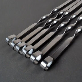 Kit Espetos para Churrasco Inox com Cabo de Madeira