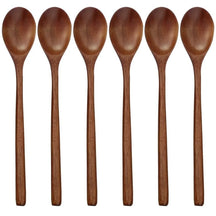 Kit 6 Colheres de Madeira Natural 
