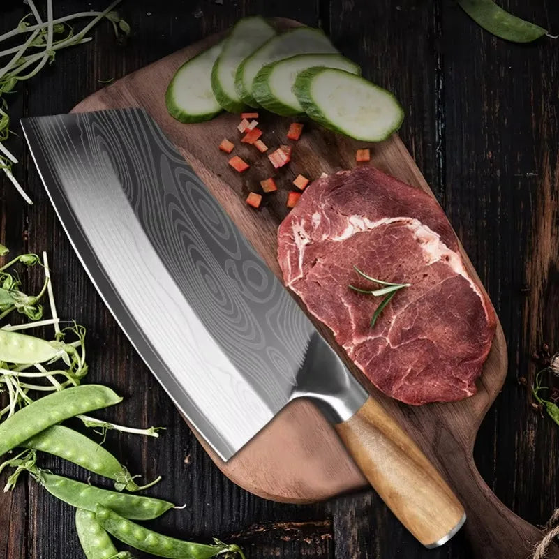 Faca Cleaver Profissional em Aço Forjado