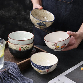 Tigela Japonesa em Cerâmica Estilo Retrô