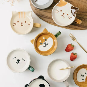 Caneca Gatinho com Tampa Criativa