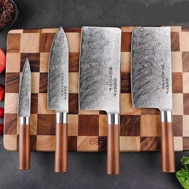 Kit 4 Facas Japonesas Profissionais em Aço Inox