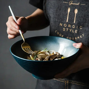 Tigela Japonesa de Cerâmica Ramen Estilo Retrô