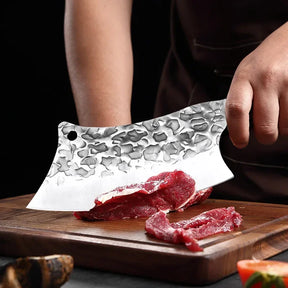 Faca Cleaver Profissional em Aço Inox Forjado + Cabo de Madeira