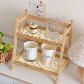 Organizador Multifuncional de Bambu com 2 Camadas