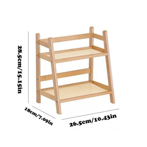Organizador Multifuncional de Bambu com 2 Camadas