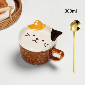 Caneca Gatinho com Tampa Criativa