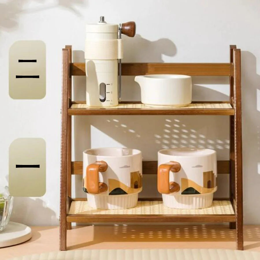 Organizador Multifuncional de Bambu com 2 Camadas