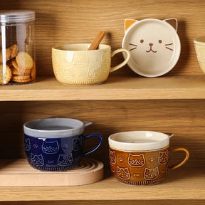 Caneca Gatinho com Tampa Criativa