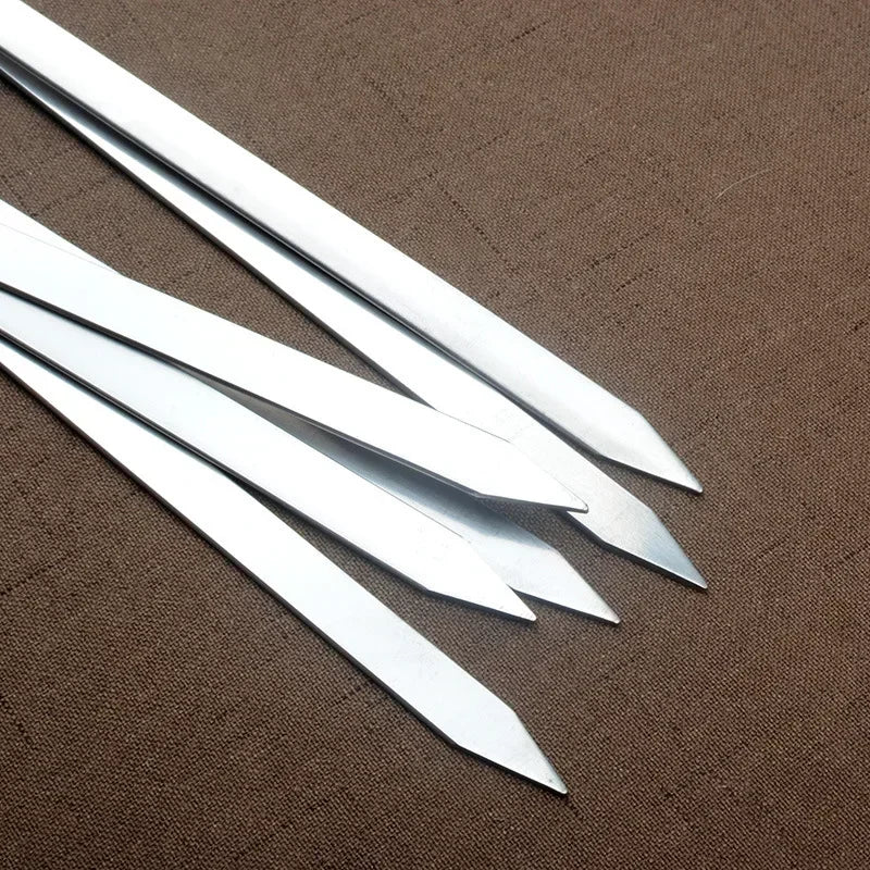 Kit Espetos para Churrasco Inox com Cabo de Madeira