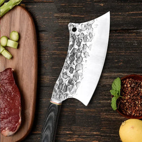Faca Cleaver Profissional em Aço Inox Forjado + Cabo de Madeira
